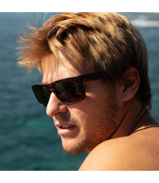 ELECTRIC SWINGARM MATTE TORTOISE SUNGLASSES w/ BRONZE POLARIZED LENS