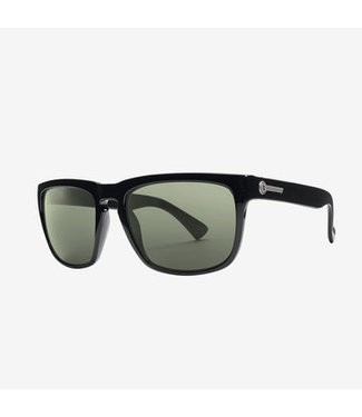 ELECTRIC ELECTRIC KNOXVILLE XL GLOSS BLACK SUNGLASSES w/ GREY POLARIZED LENS