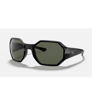 RAY BAN RAY-BAN RB4337 SUNGLASSES BLACK w/DARK GREEN LENS