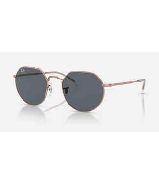 RAY BAN RAY-BAN JACK SUNGLASSES ROSE GOLD w/ BLUE LENS