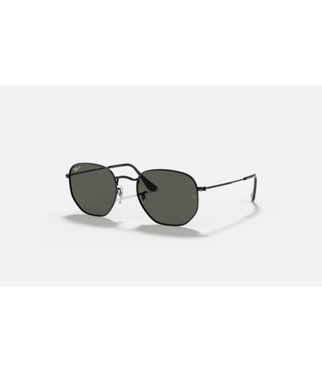 RAY-BAN HEXAGONAL SUNGLASSES BLACK w/ POLARIZED G-15 GREEN LENS