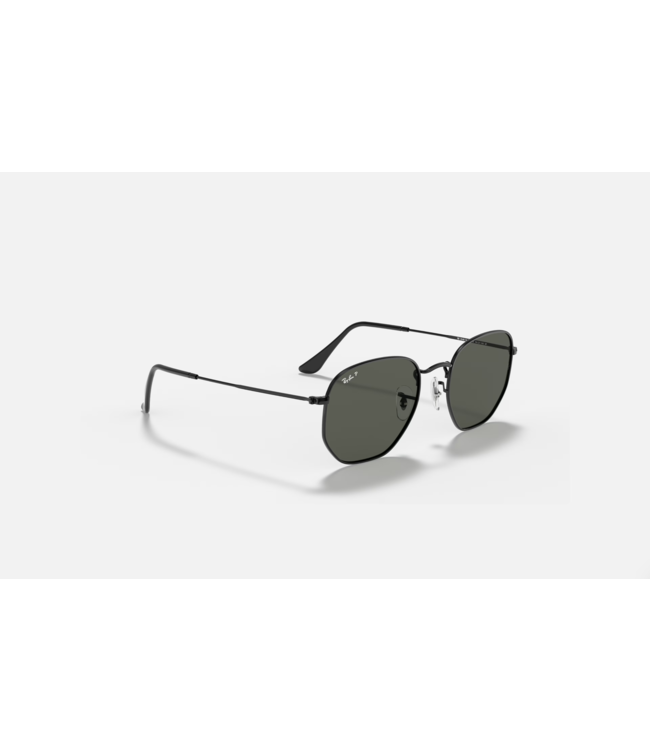 RAY-BAN HEXAGONAL SUNGLASSES BLACK w/ POLARIZED G-15 GREEN LENS
