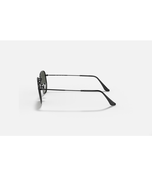 RAY-BAN HEXAGONAL SUNGLASSES BLACK w/ POLARIZED G-15 GREEN LENS