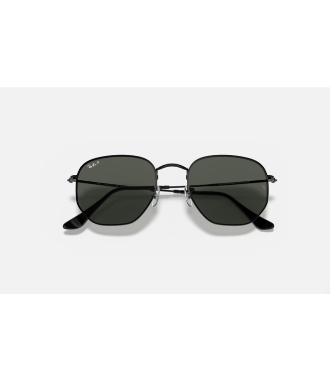 RAY-BAN HEXAGONAL SUNGLASSES BLACK w/ POLARIZED G-15 GREEN LENS