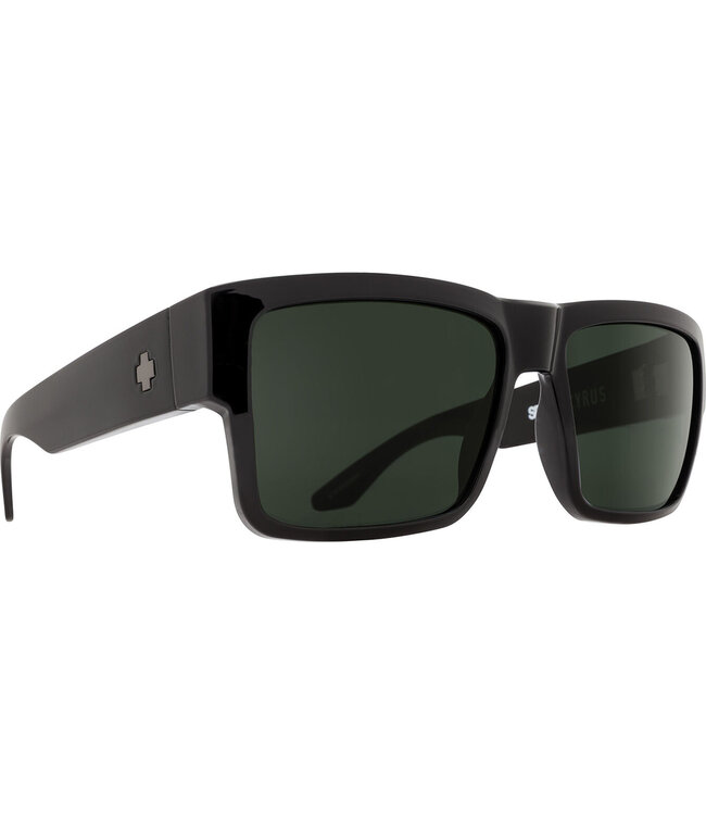 SPY CYRUS BLACK SUNGLASSES w/ HD PLUS GREY GREEN