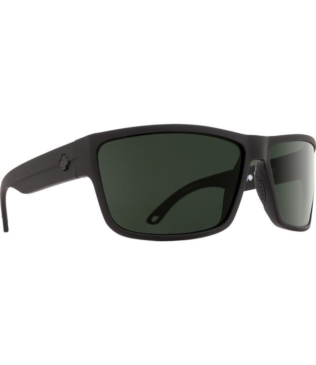 SPY ROCKY MATTE BLACK SUNGLASSES w/ HAPPY GREY GREEN