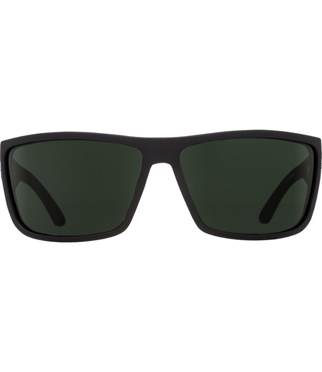 SPY ROCKY MATTE BLACK SUNGLASSES w/ HAPPY GREY GREEN