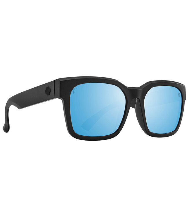 SPY DESSA MATTE BLACK SUNGLASSES w/HAPPY BOOST POLARIZED ICE BLUE MIRROR