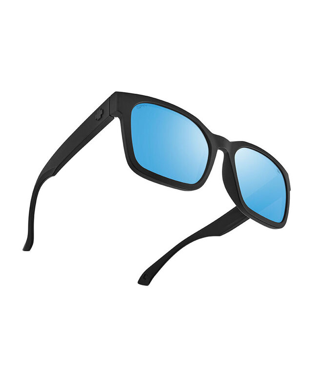 SPY DESSA MATTE BLACK SUNGLASSES w/HAPPY BOOST POLARIZED ICE BLUE MIRROR