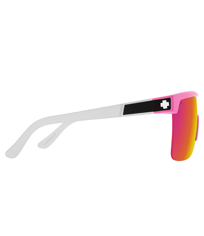 SPY FLYNN 5050 SUNGLASSES MATTET PINK MATTE TRANSLUCENT WHITE w/ HAPPY BRONZE PINK MIRROR