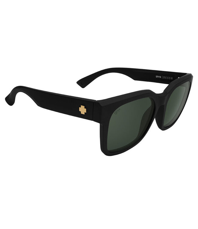 SPY DESSA SUNGLASSES SOFT MATTE BLACK w/ HAPPY GREY GREEN