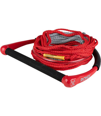 RONIX RONIX 1.0 CGA HIDE GRIP 65' 4-SECTION ROPE AND HANDLE COMBO RED/GREY