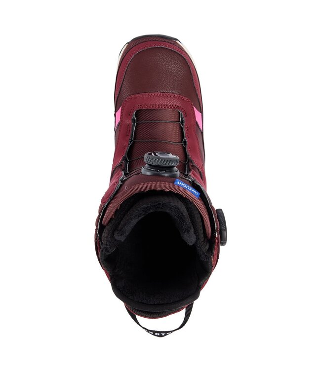 BURTON WOMENS LIMELIGHT BOA SNOWBOARD BOOTS ALMANDINE/ST WHITE 2024