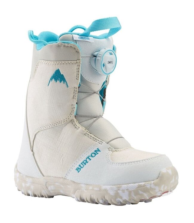 BURTON KIDS GROM BOA SNOWBOARD BOOTS WHITE 2024