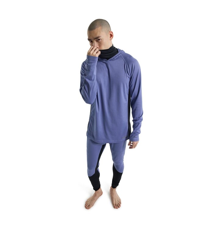 BURTON MIDWEIGHT X BASE LAYER LONG NECK HOODIE SLATE BLUE 2024