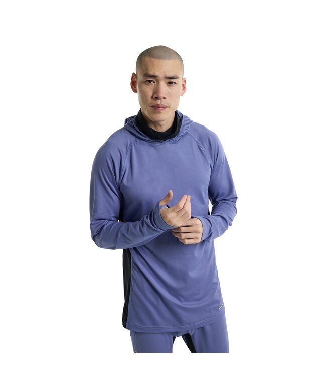 BURTON MIDWEIGHT X BASE LAYER LONG NECK HOODIE SLATE BLUE 2024