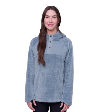 686 686 WOMENS HEMLOCK SHERPA FLEECE HOODY STEEL BLUE 2024