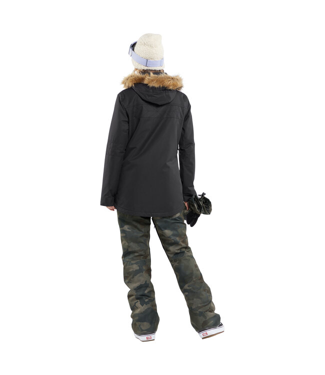 VOLCOM WOMENS SWIFT BIB OVERALL PANT CLOUDWASH CAMO 2024