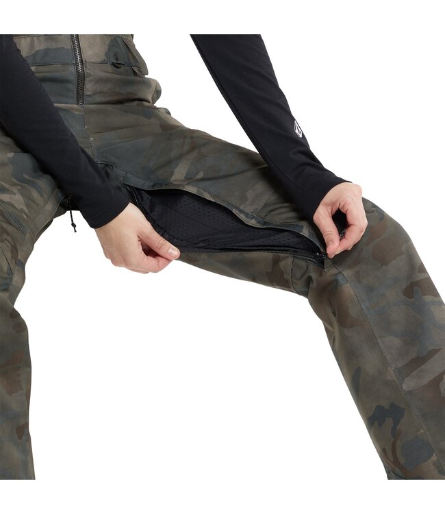 VOLCOM WOMENS SWIFT BIB OVERALL PANT CLOUDWASH CAMO 2024