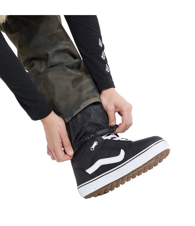 VOLCOM WOMENS SWIFT BIB OVERALL PANT CLOUDWASH CAMO 2024