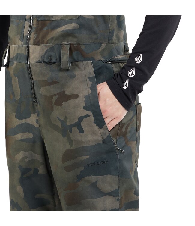 VOLCOM WOMENS SWIFT BIB OVERALL PANT CLOUDWASH CAMO 2024