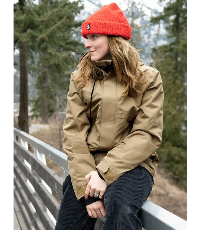VOLCOM WOMENS PAXSON 2L TDS INFRARED PARKA DARK KHAKI 2024