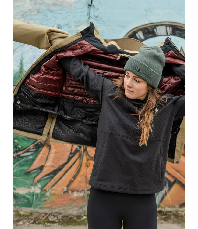 VOLCOM WOMENS PAXSON 2L TDS INFRARED PARKA DARK KHAKI 2024