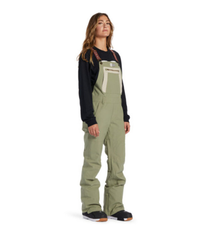 DC WOMENS CRUSADE BIB PANT OIL GREEN 2024
