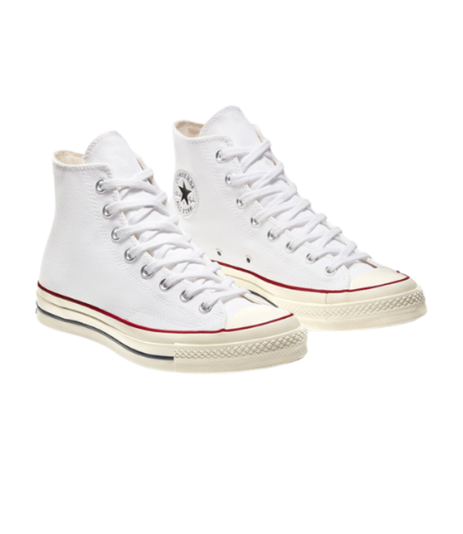 CONVERSE WOMENS CHUCK 70 HI SHOE WHITE/GARNET/EGRET