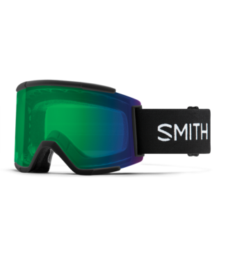 SMITH SMITH SQUAD XL GOGGLE BLACK W/ CHROMAPOP EVERYDAY GREEN MIRROR + CHROMAPOP STORM ROSE FLASH 2024