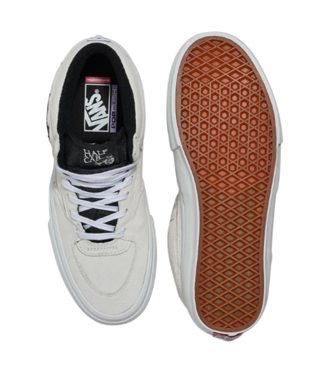 VANS MENS SKATE HALF CAB SHOES WHITE/BLACK