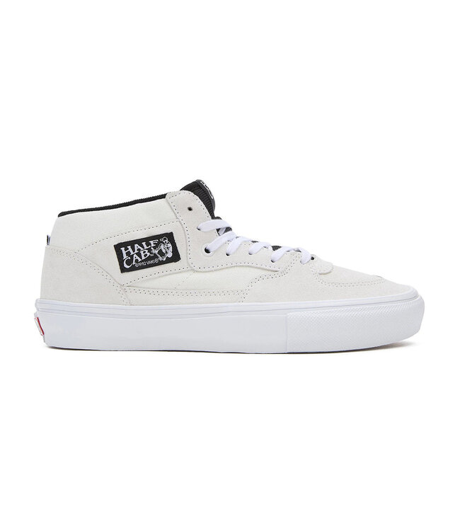 VANS MENS SKATE HALF CAB SHOES WHITE/BLACK