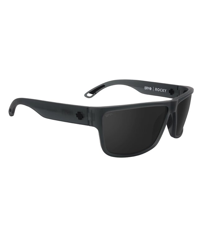 SPY ROCKY MATTE TRANSLUCENT GUNMETAL SUNGLASSES w/ HAPPY GRAY POLAR