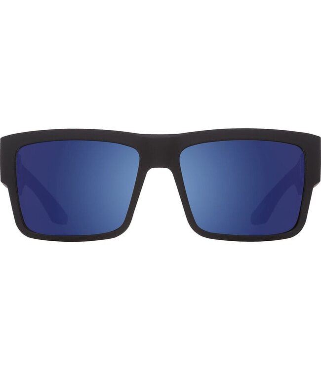 SPY CYRUS SOFT MATTE BLACK SUNGLASSES w/ HAPPY BRONZE BLUE SPECTRA MIRROR