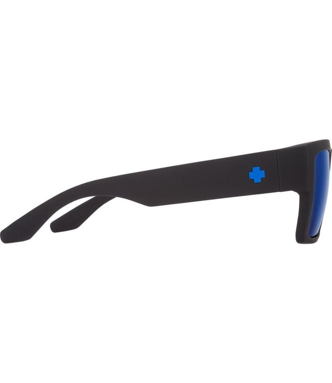SPY CYRUS SOFT MATTE BLACK SUNGLASSES w/ HAPPY BRONZE BLUE SPECTRA MIRROR