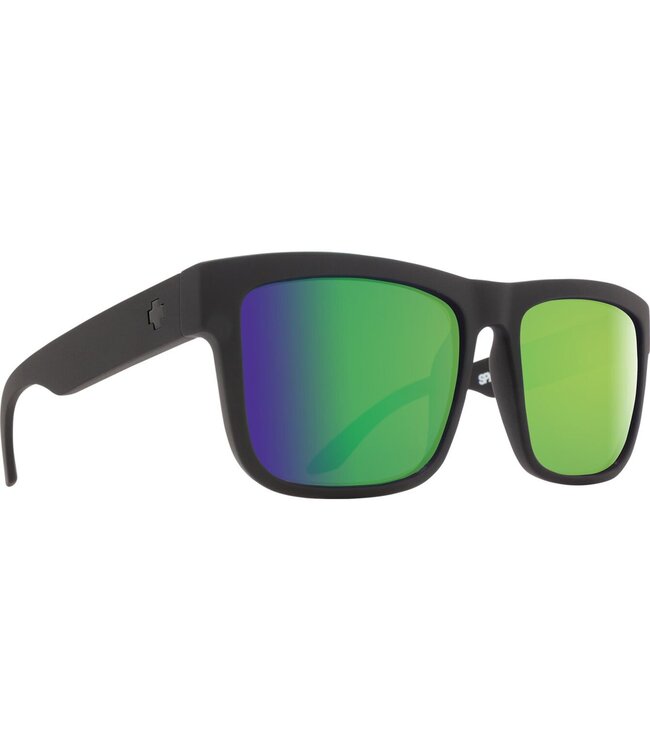 SPY DISCORD MATTE BLACK SUNGLASSES w/ HAPPY BRONZE POLAR GREEN SPECTRA MIRR0R
