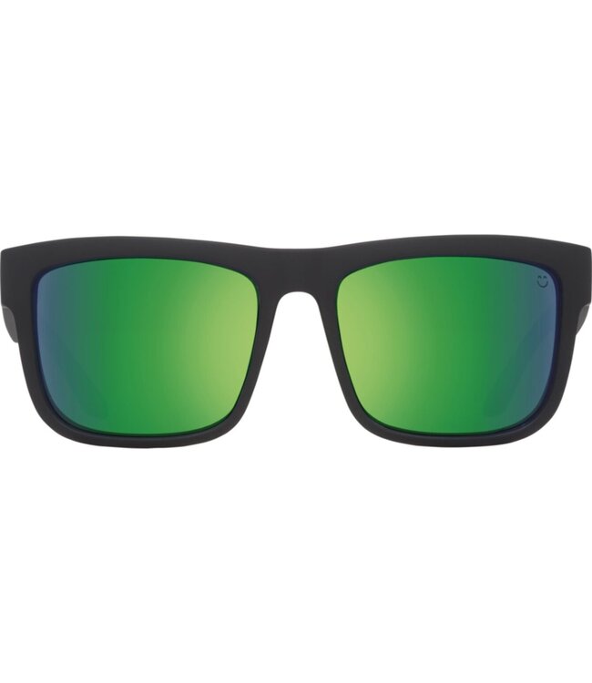 SPY DISCORD MATTE BLACK SUNGLASSES w/ HAPPY BRONZE POLAR GREEN SPECTRA MIRR0R