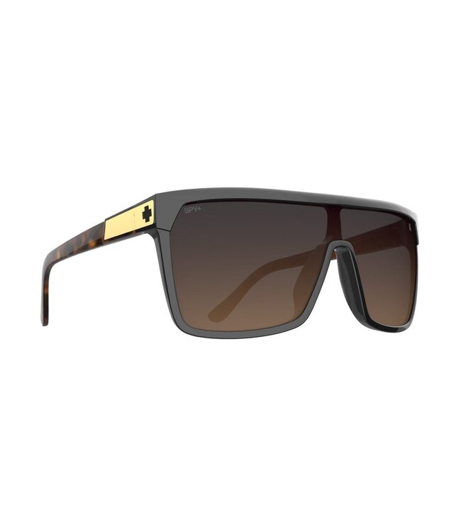 SPY FLYNN BLACK/HONEY TORT SUNGLASSES w/ HAPPY DARK BROWN FADE