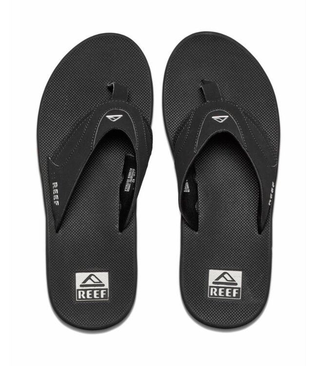 REEF MENS FANNING SANDALS BLACK/SILVER