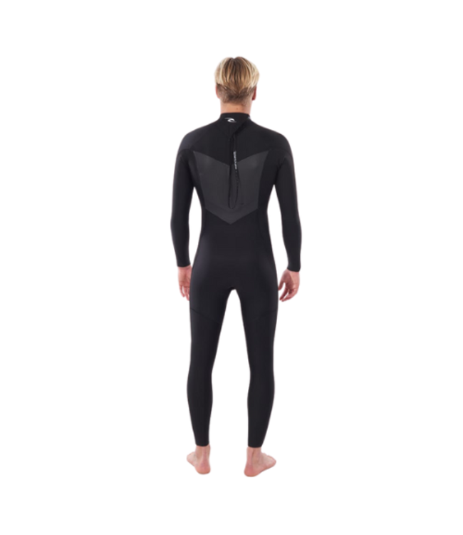 RIP CURL MENS DAWN PATROL 4/3 BACK ZIP STEAMER WETSUIT BLACK