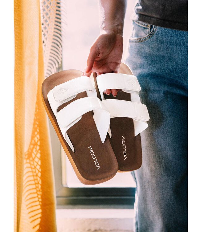 VOLCOM WOMENS SQUARED SANDALS WHITE