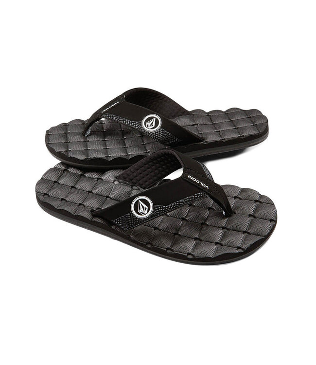 VOLCOM BIG YOUTH RECLINER SANDAL BLACK WHITE
