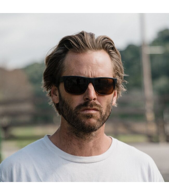 ELECTRIC SWINGARM XL BLACK AMBER SUNGLASSES w/ BRONZE POLAR