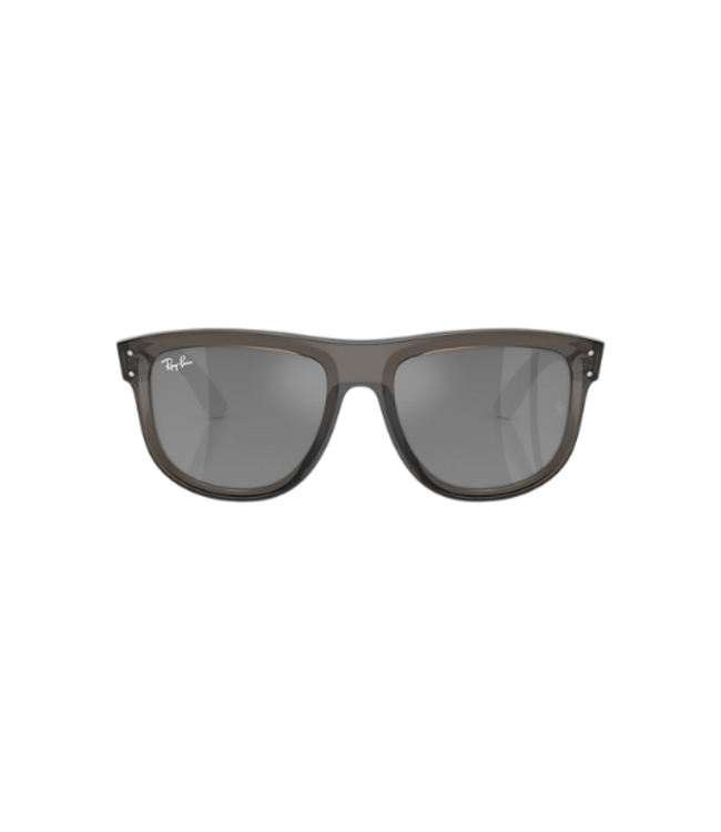 RAY-BAN BOYFRIEND SUNGLASSES REVERSE TRANSPARENT DARK GREY w/ GREY MIRROR
