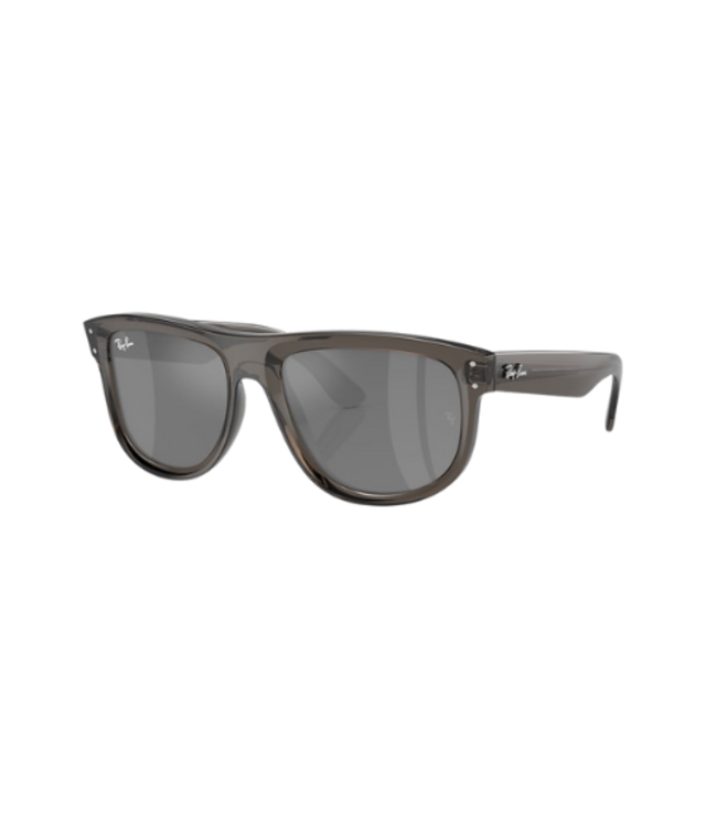 RAY-BAN BOYFRIEND SUNGLASSES REVERSE TRANSPARENT DARK GREY w/ GREY MIRROR