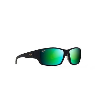 MAUI JIM LOCAL KINE MATTE BLACK SUNGLASSES w/ GREEN MIRROR