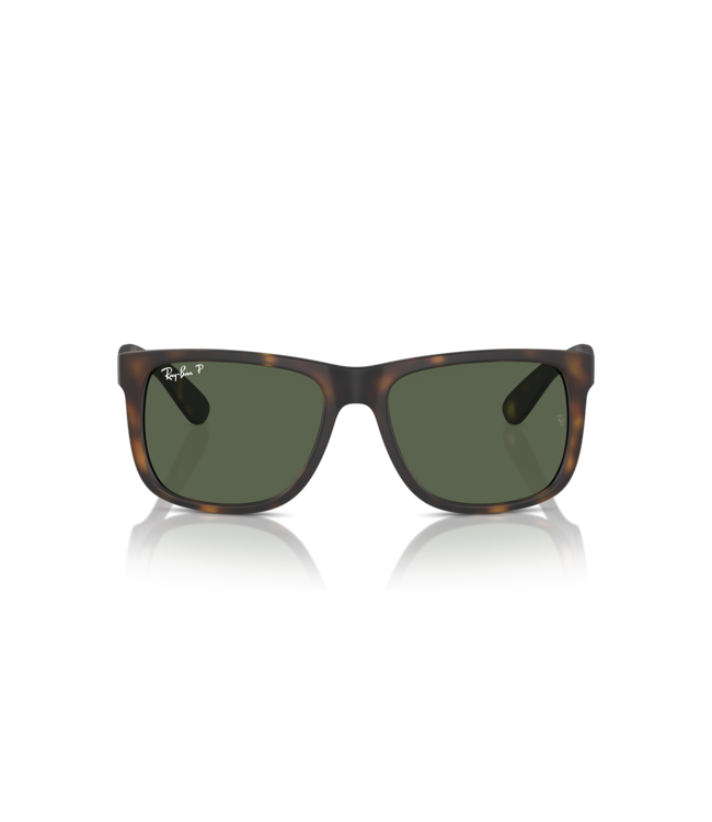 RAY-BAN JUSTIN SUNGLASSES RUBBER HAVANA w/ DARK GREY POLAR