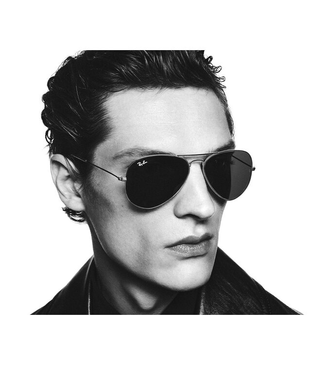 RAY-BAN RB3025 AVIATOR LARGE METAL SUNGLASSES GUNMETAL w/ G-15 GREEN