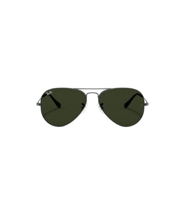 RAY-BAN RB3025 AVIATOR LARGE METAL SUNGLASSES GUNMETAL w/ G-15 GREEN