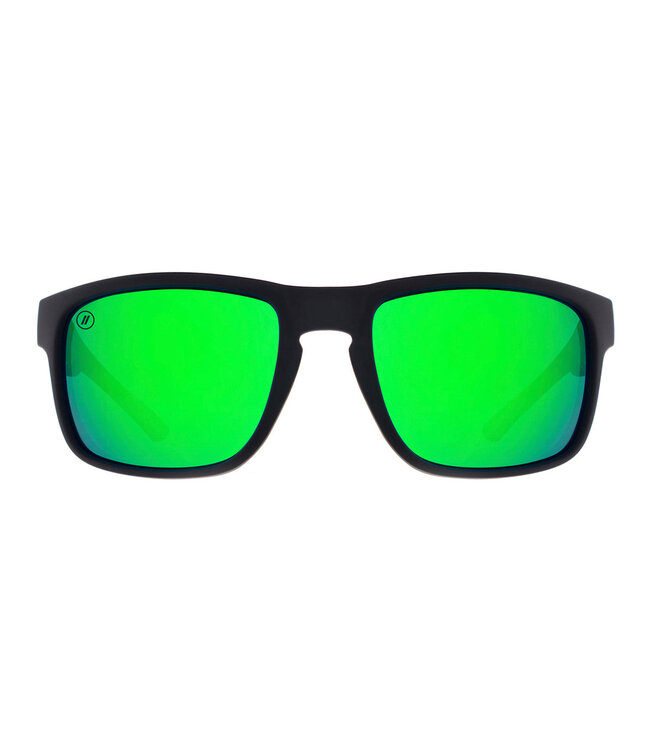 BLENDERS CANYON CELTIC LIGHT MATTE BLACK SUNGLASSES w/ GREEN POLAR
